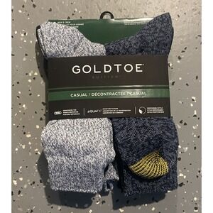 Gold Toe Edition Men's 6-Pair Casual Crew Socks  Assorted Blue